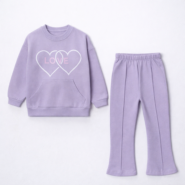 Girls Love Flare Set Purple