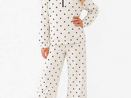 Girls White Polka Dot Tracksuit