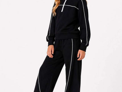 Girls Quarter Zip Tracksuit Black