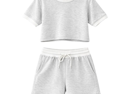 Girls Grey Crop Set