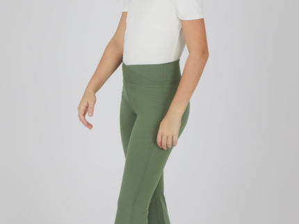 Girls Full Flare Pants Green