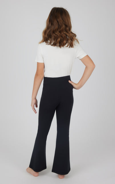 Girls Full Flare Pants Black