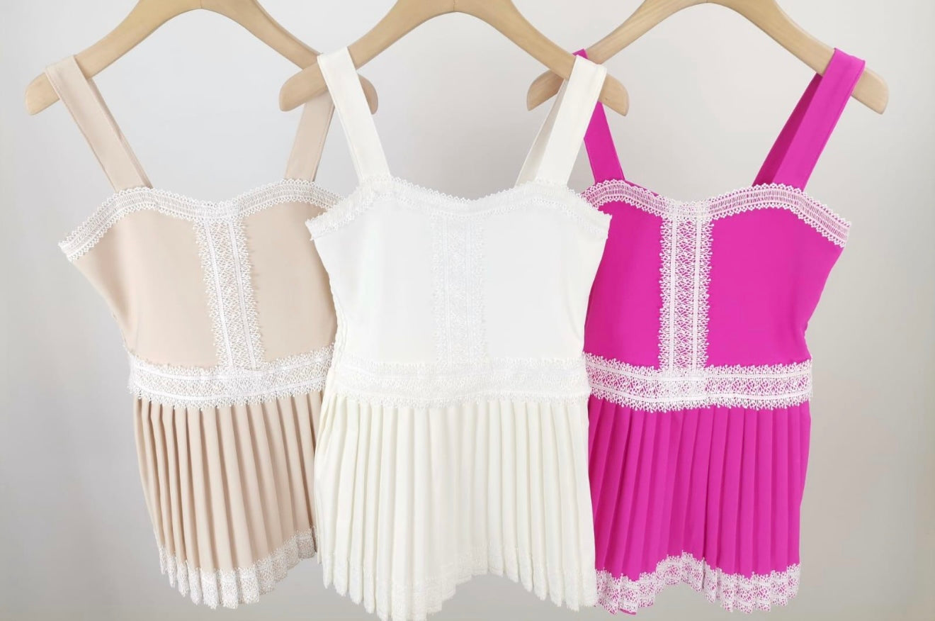Pleated Lace Dress