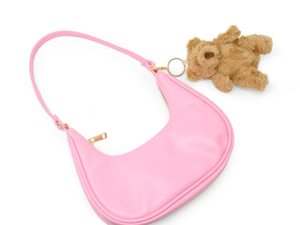 Pink Teddy Charm Shoulder Bag