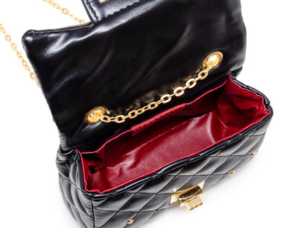 Quilted Stud Mini Bag Black