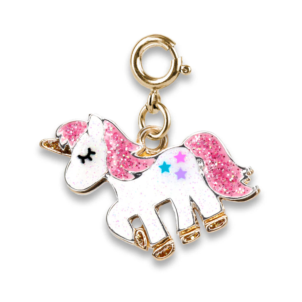 Gold Glitter Unicorn Charm