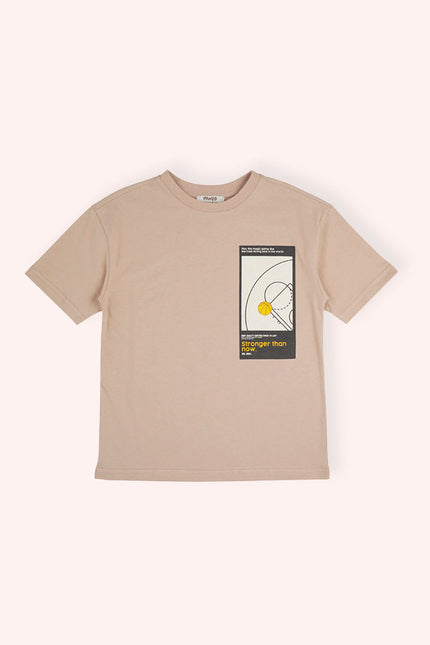 Boys Beige BBall Tee