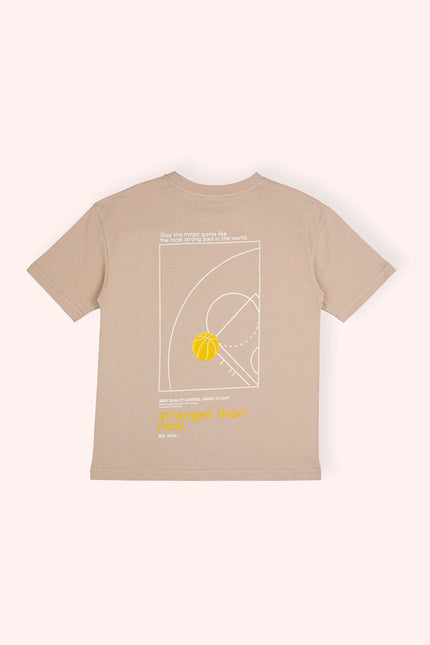 Boys Beige BBall Tee
