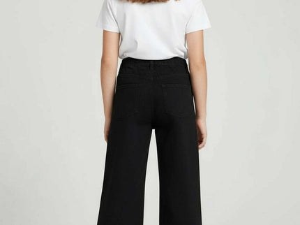 Girls Black Denim Bow Jeans