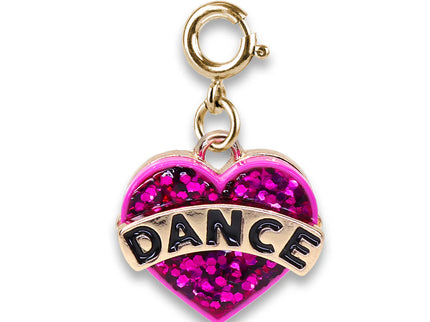 Gold Glitter Dance Heart Charm