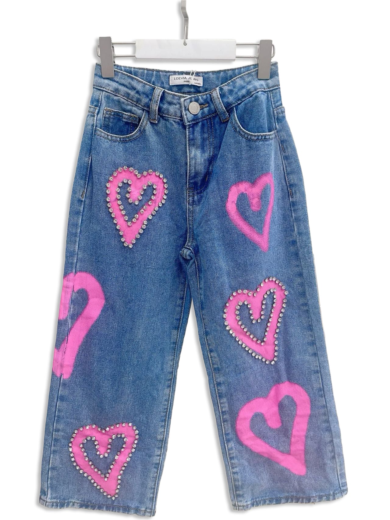 Pink Heart Denim Jeans