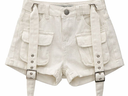 Mini Cargo Shorts White