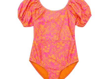 Pink Paradise Puff Sleeve Swimsuit