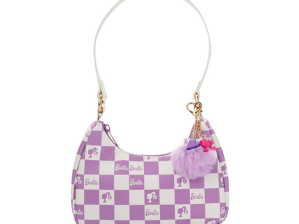 Barbie™ Purple Checkered Kids Hobo Handbag
