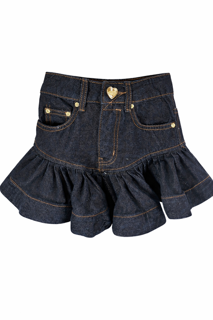 Girls Denim Ruffled Skirt
