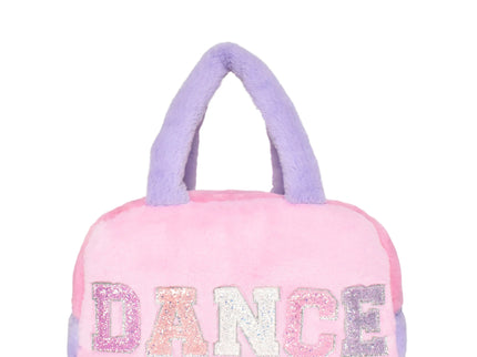 Color Block Plush "DANCE" Medium Duffle Bag