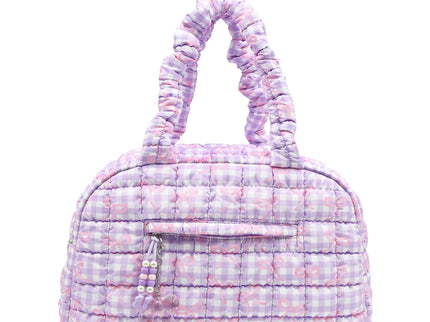 Quilted Scrunchies Gingham Bow Printed Medium Duffle Bag