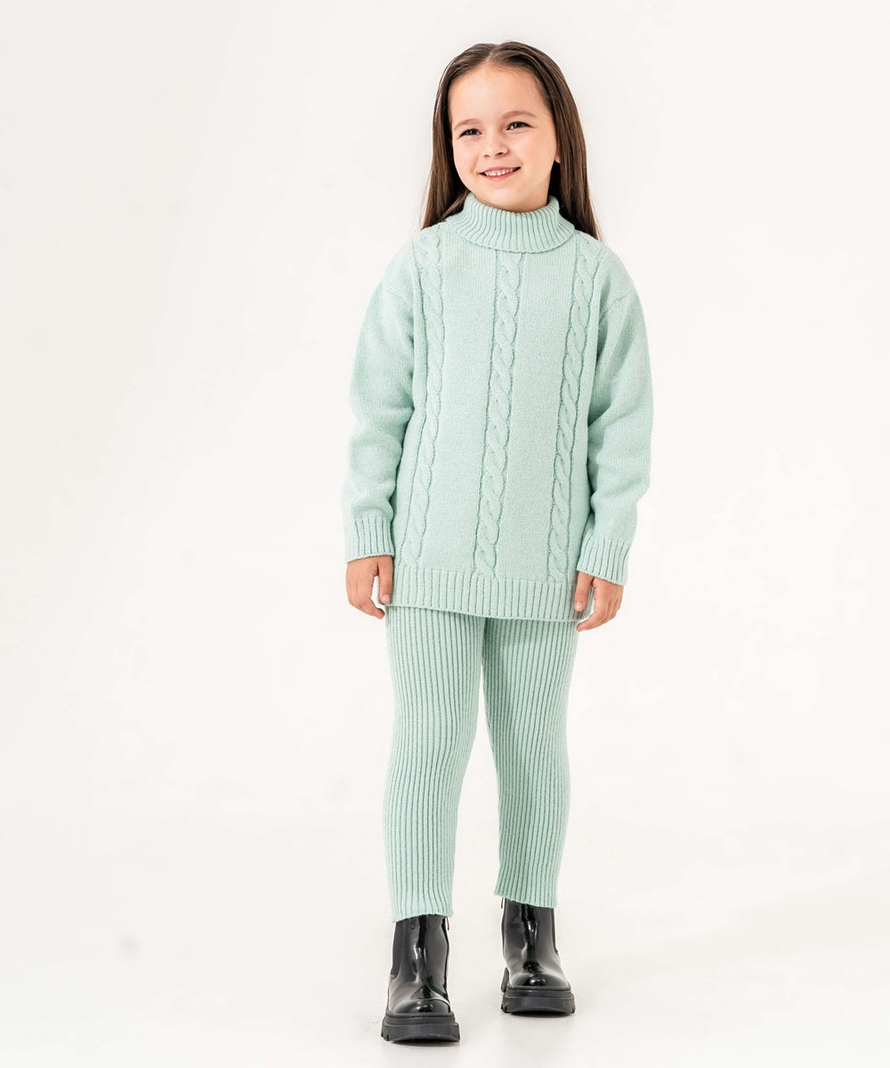 Girls Cable Knit Set