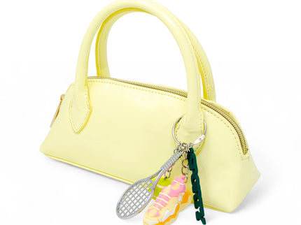 Yellow Sporty Charm Top Handle Bag