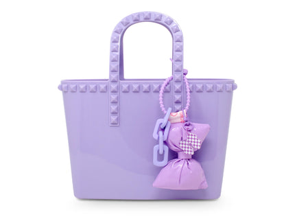 Purple Tiny Jelly Stud Tote w/ Bow Charm