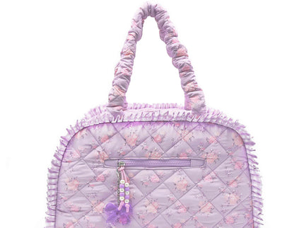 Quilted Floral Printed Medium Duffle Bag