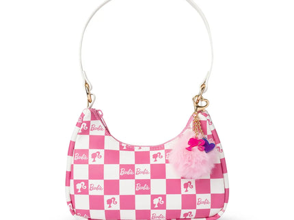 Barbie™ Pink Checkered Kids Hobo Handbag