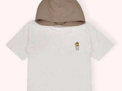 Boys Beige BBall Hoody