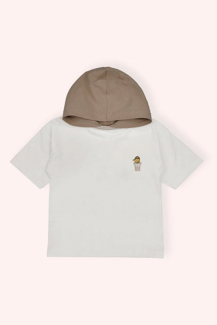 Boys Beige BBall Hoody