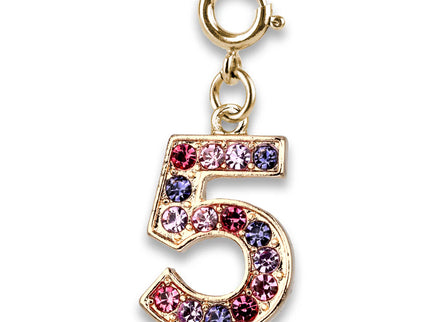 Gold Pink Multi 5 Charm
