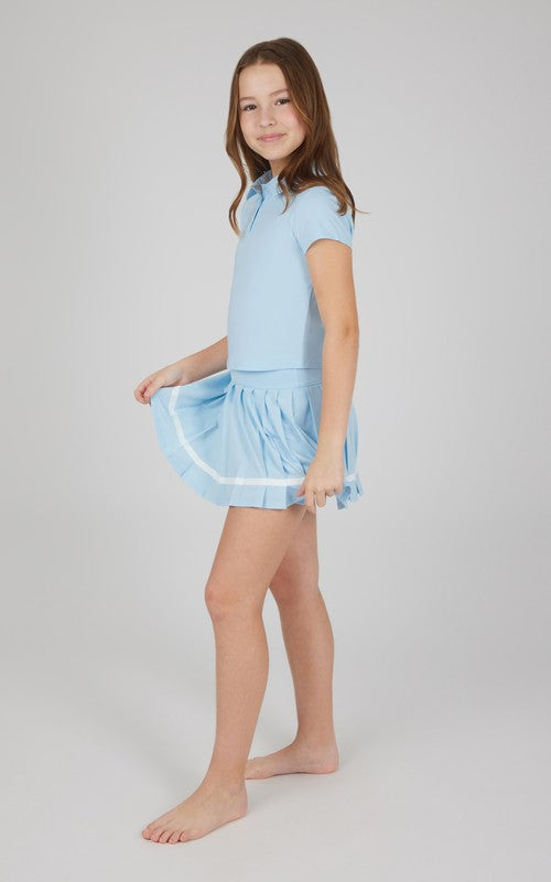 Blue Tennis Pleated Set