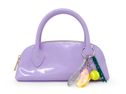 Purple Sporty Charm Top Handle Bag