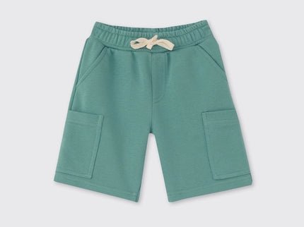Boys Green Sweat-Shorts