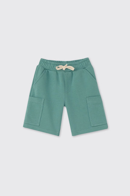 Boys Green Sweat-Shorts