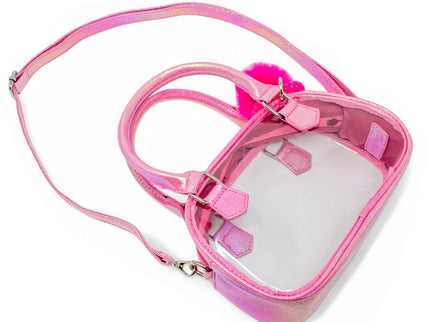 Game Day Glam Clear Crossbody Bag Hot Pink