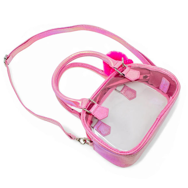 Game Day Glam Clear Crossbody Bag Hot Pink