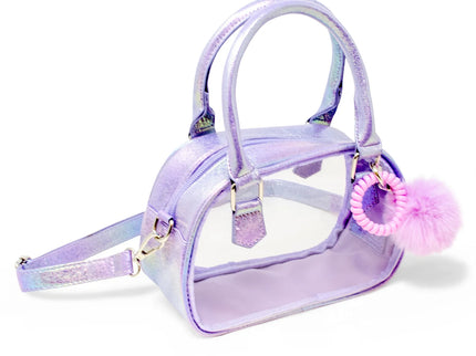 Game Day Glam Clear Crossbody Bag Purple