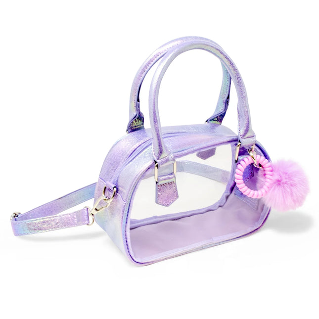 Game Day Glam Clear Crossbody Bag Purple