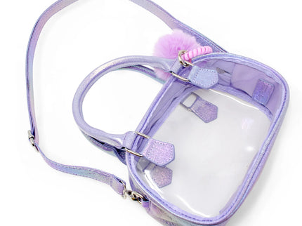 Game Day Glam Clear Crossbody Bag Purple