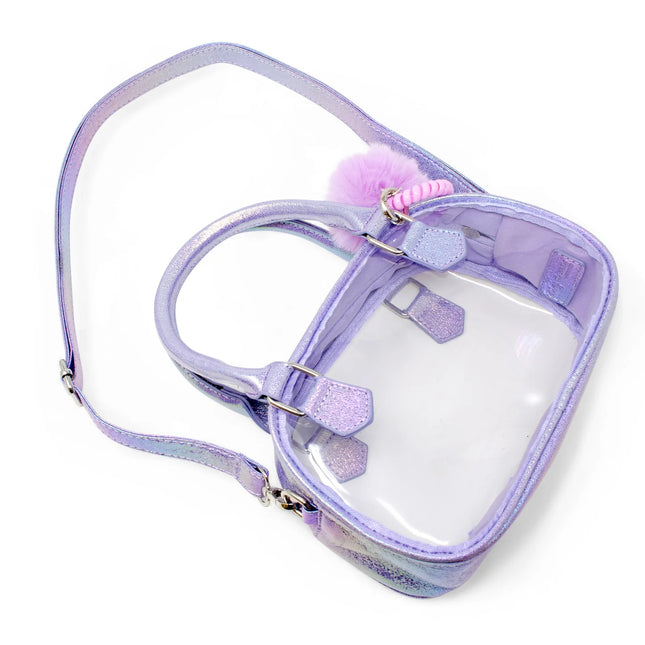 Game Day Glam Clear Crossbody Bag Purple