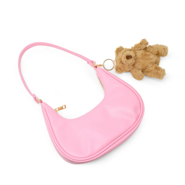 Teddy Charm Shoulder Bag Pink