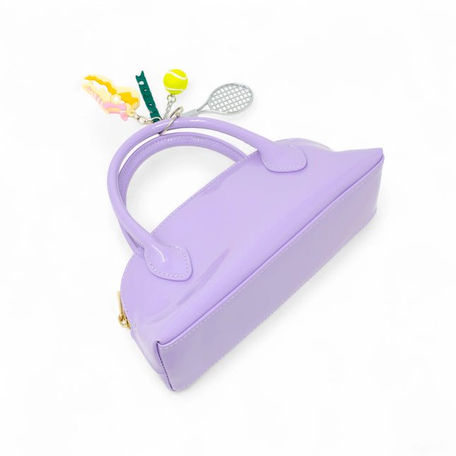 Purple Sporty Charm Top Handle Bag
