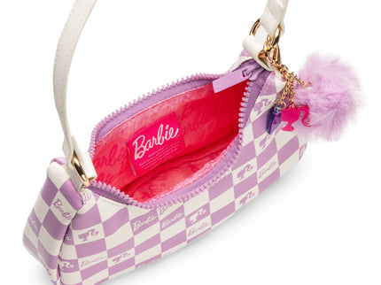 Barbie™ Purple Checkered Kids Hobo Handbag