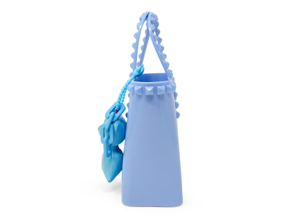 Blue Tiny Jelly Stud Tote w/ Bow Charm