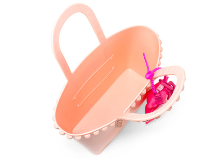 Pink Tiny Jelly Stud Tote w/ Bow Charm