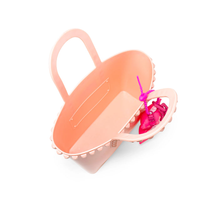 Pink Tiny Jelly Stud Tote w/ Bow Charm
