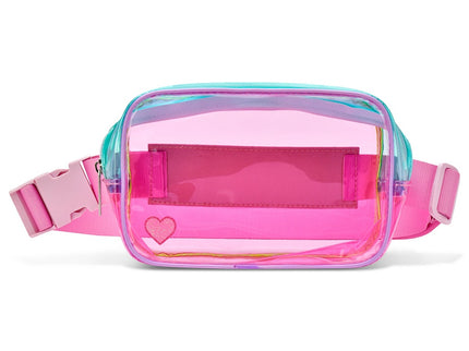 Color Block Clear Belt Bag