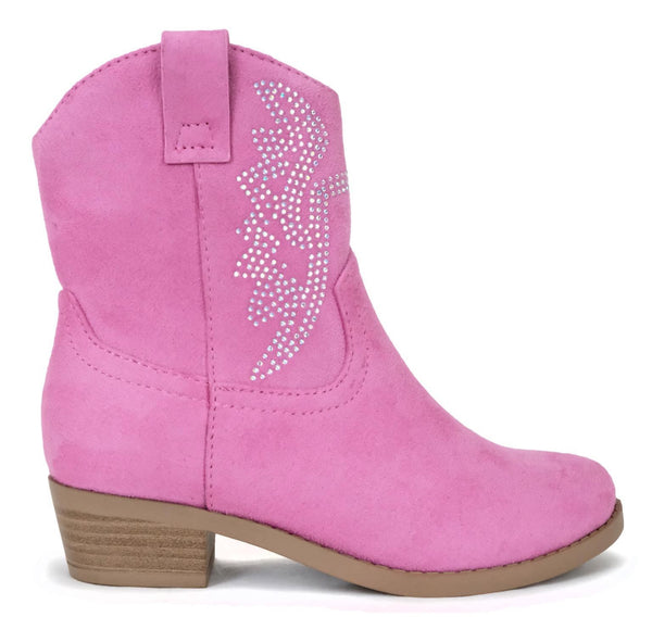 Pink Suede Cowboy Boot