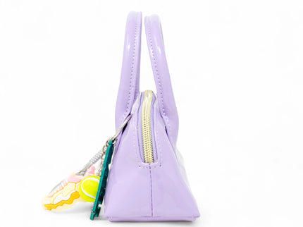 Purple Sporty Charm Top Handle Bag