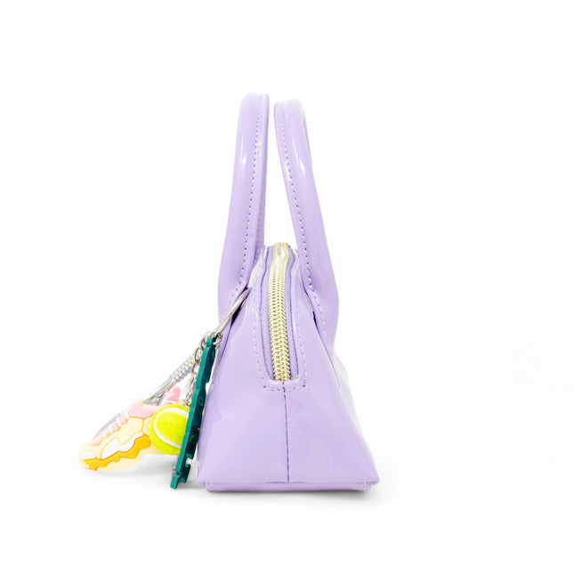 Purple Sporty Charm Top Handle Bag