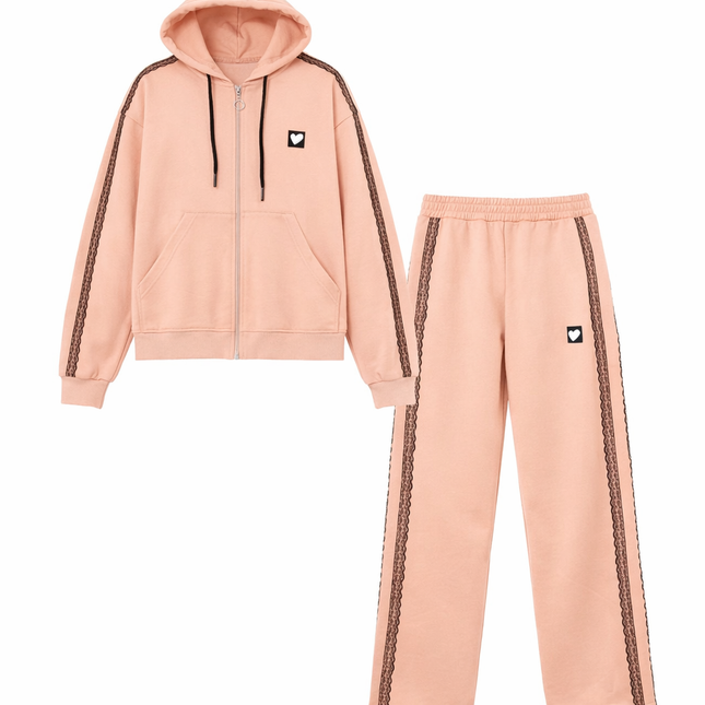 Girls Heart Lace Tracksuit